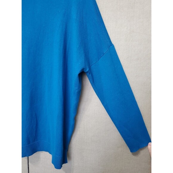 Chico's Teal Center Seam Cashmere Blend Scoop Neck Long Sleeve Sweater Size 3 XL - Picture 2 of 6